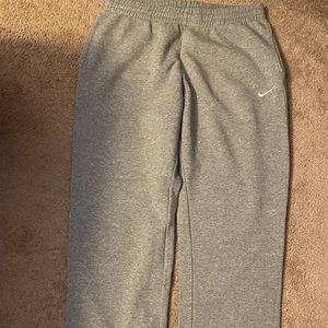 Gray Nike fleece pants (open bottom)…size: XL